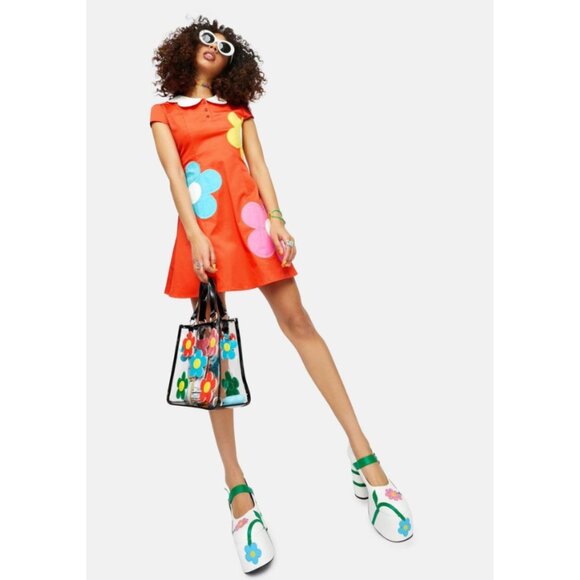 Dolls Kill Delia's Diggin Ur Stems Flower Applique Mini Dress - Picture 3 of 13